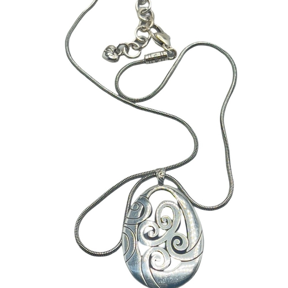 Brighton Mingle Scroll Pendant Silverplated Necklace
